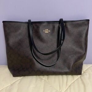 COACH Zip Tote Bag in Coated Signature canvas